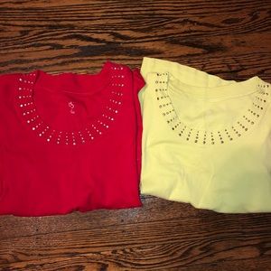 2/$18 Established 1962 Embellished tops